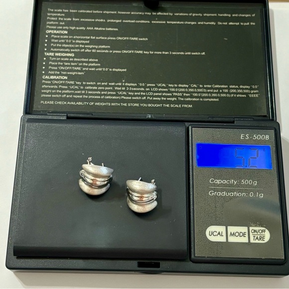 SOLID 14K WHITE GOLD WINGS EARRINGS W/ OMEGA BACKS - MADE IN ITALY - Picture 9 of 10